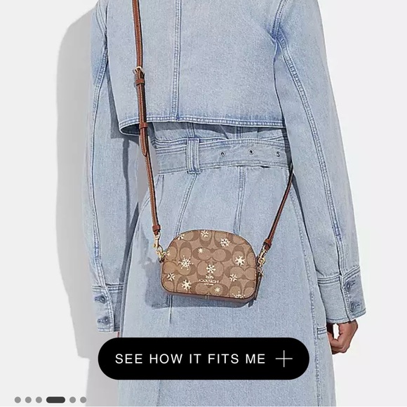 Coach Mini Serena Crossbody In Signature Canvas With Snowflake Print - Picture 11 of 11